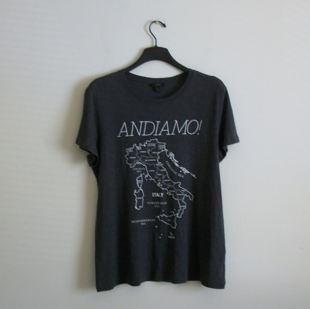 J. Crew Vintage Cotton Andiamo Destination Art T-shirt Size XL